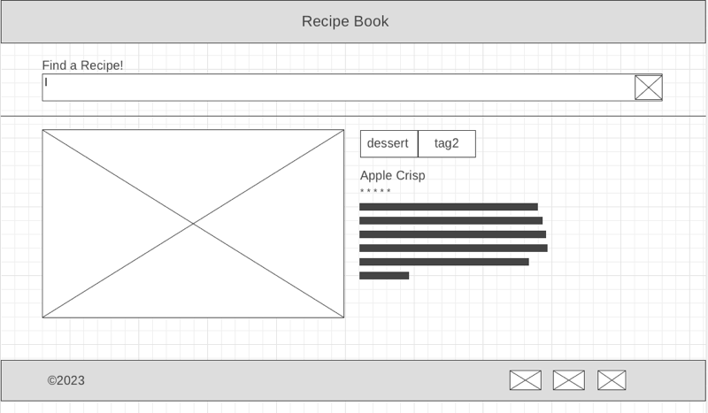 Recipe Book wireframe large